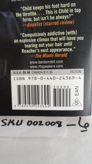 Book 61 Hours A Jack Reacher Novel Lee Child SKU 002008-6