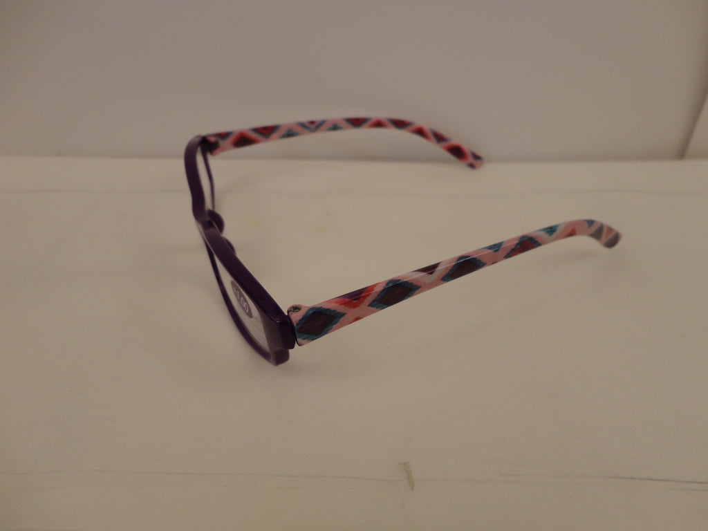 Readers Purple Frames Multi-color Arms SKU 100-14