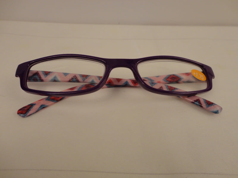 Readers Purple Frames Multi-colored Arms SKU 175-22