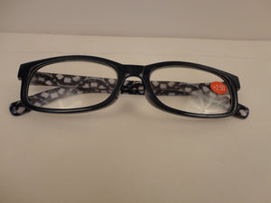 Readers Black Frames White Flower Arms SKU 250-19