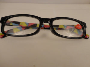 Readers Black Frames Multi-Colored Arms SKU 250-23