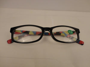 Readers Black Frames Multi-Colored Arms SKU 275-17