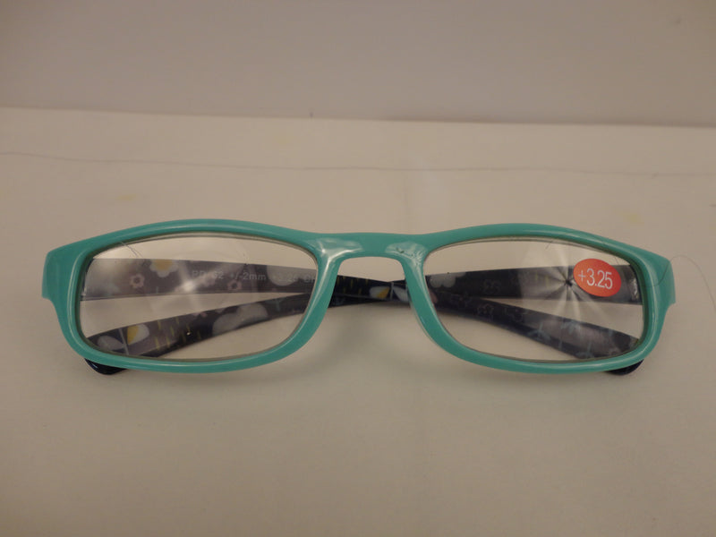 Readers Light Mint Green Frames Floral Arms SKU 325-11