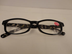 Readers Black Frames Cheetah Print Arms SKU 325-18