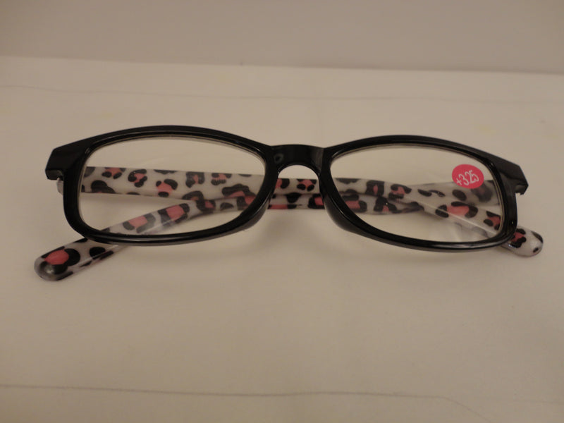 Readers Black Frames Leopard Print Arms SKU 325-20