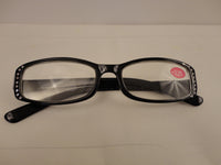 Readers Black Frames w/Clear Crystals SKU 325-21