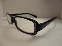 Readers Black Frames w/Clear Crystals SKU 200-30