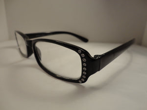 Readers Black Frames w/Clear Crystals SKU 100-5