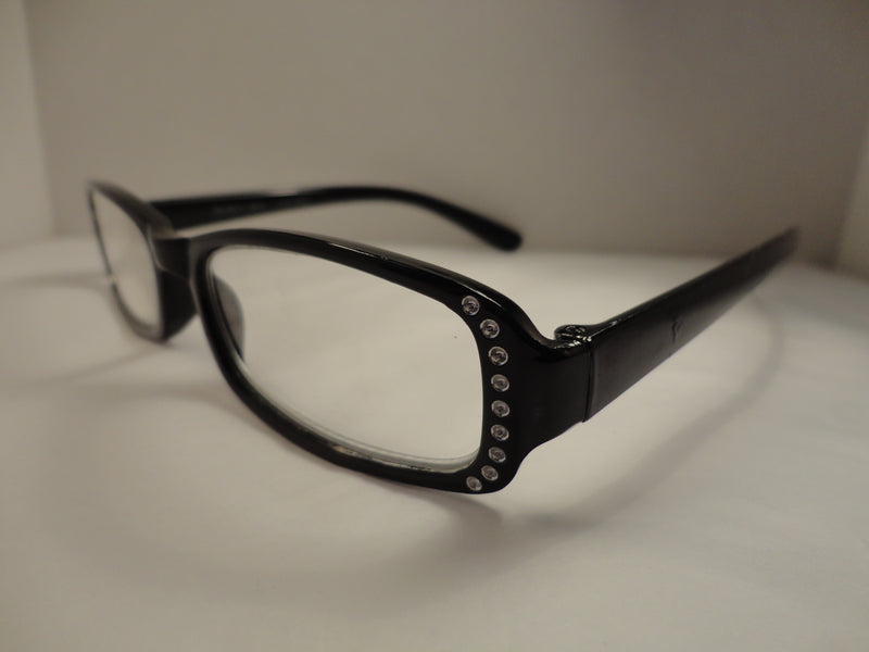 Readers Black Frames w/Clear Crystals SKU 325-21