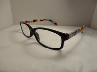 Readers Black Frames Multi-Color Arms SKU 100-12