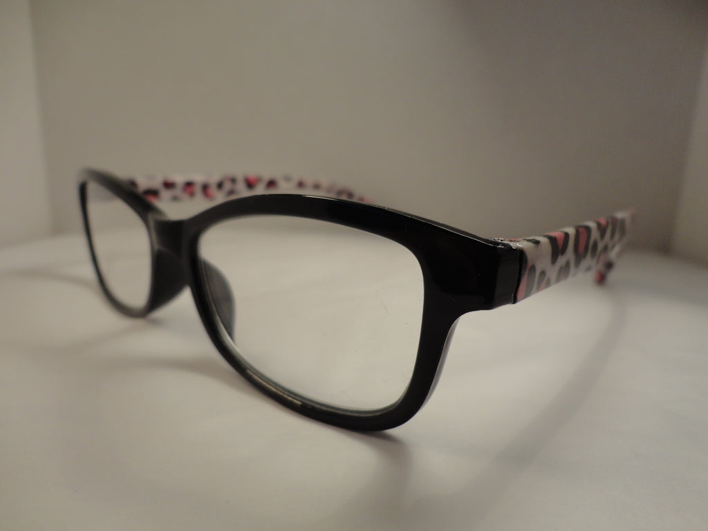 Readers Black Frames Leopard Print Arms SKU 250-21