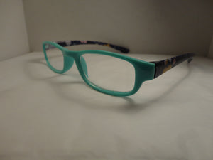 Readers Light Mint Green Frames Floral Arms SKU 275-13