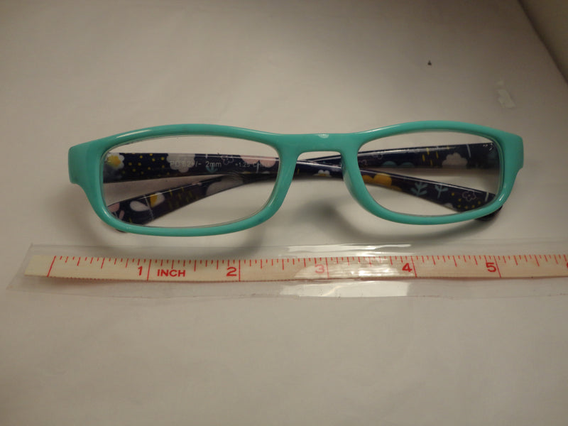 Readers Light Mint Green Frames Floral Arms SKU 175-19