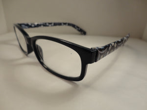 Readers Black Frames White Flower Arms SKU 200-31