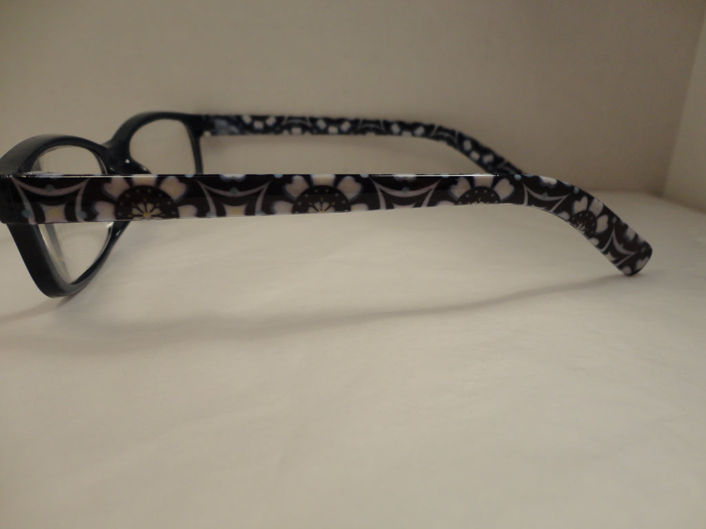 Readers Black Frames White Flower Arms SKU 250-19