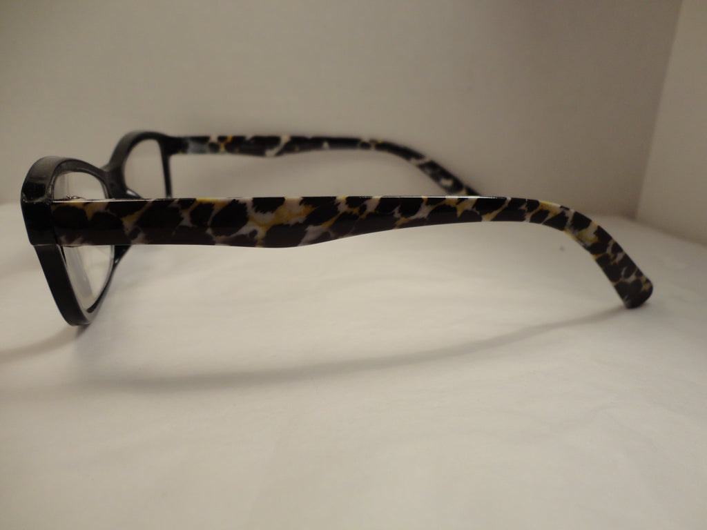 Readers Black Frames Cheetah Print Arms SKU 250-22