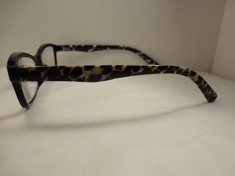 Readers Black Frames Cheetah Print Arms SKU 325-18